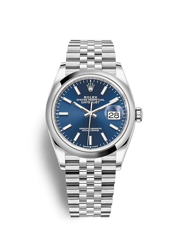 Rolex Datejust | Datejust 36 | Coloured dial | Bright blue dial | Oystersteel | The Jubilee bracelet | Women Watch | Rolex Official Retailer - THE TIME PLACE SG
