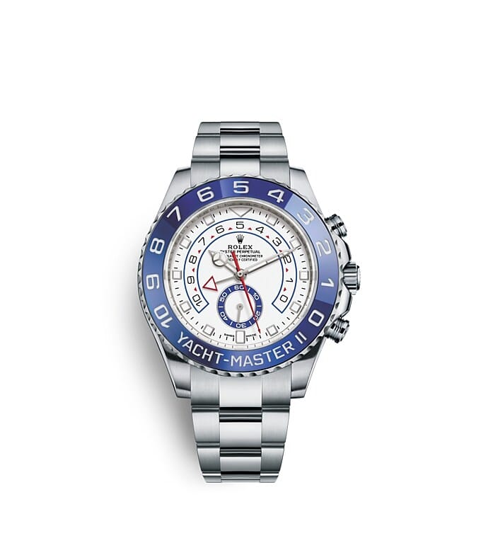 Rolex Yacht-Master | Yacht-Master II | Light dial | Ring Command Bezel | White dial | Oystersteel | Men Watch | Rolex Official Retailer - THE TIME PLACE SG