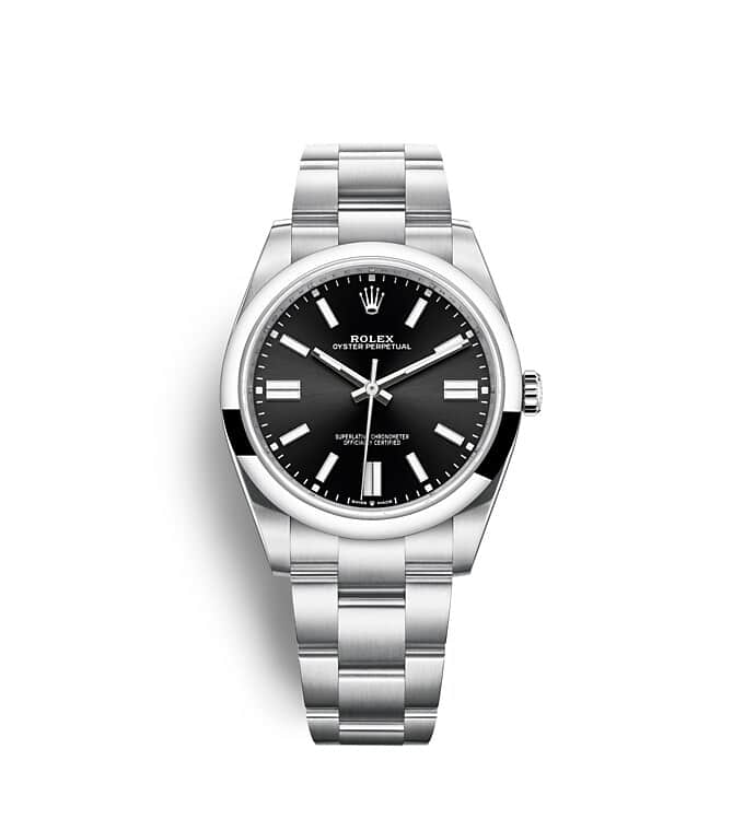 Rolex Oyster Perpetual | Oyster Perpetual 41 | Dark dial | Bright black dial | Oystersteel | The Oyster bracelet | Men Watch | Rolex Official Retailer - THE TIME PLACE SG