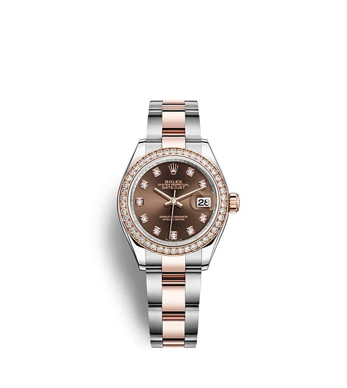 Rolex Lady-Datejust | Lady-Datejust | Coloured dial | Chocolate Dial | Diamond-Set Bezel | Everose Rolesor | Women Watch | Rolex Official Retailer - THE TIME PLACE SG