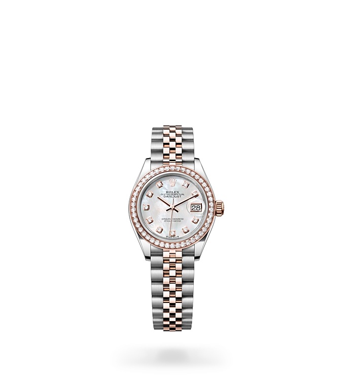 Rolex Lady-Datejust | Lady-Datejust | Light dial | Mother-of-Pearl Dial | Diamond-Set Bezel | Everose Rolesor | Women Watch | Rolex Official Retailer - THE TIME PLACE SG