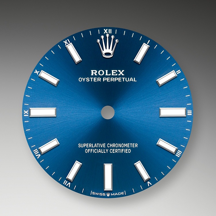 Rolex Oyster Perpetual | Oyster Perpetual 34 | Coloured dial | Bright blue dial | Oystersteel | The Oyster bracelet | Women Watch | Rolex Official Retailer - THE TIME PLACE SG