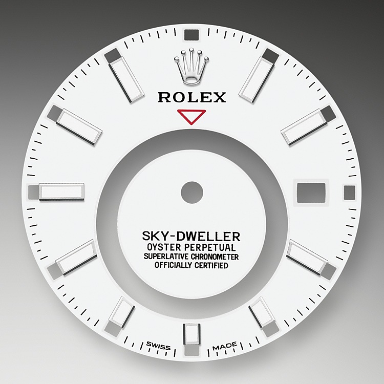 Rolex Sky-Dweller | Sky-Dweller | Light dial | Intense white dial | The Fluted Bezel | White Rolesor | Men Watch | Rolex Official Retailer - THE TIME PLACE SG