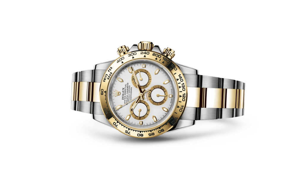 Rolex Cosmograph Daytona | Cosmograph Daytona | Light dial | The tachymetric scale | White dial | Yellow Rolesor | Men Watch | Rolex Official Retailer - THE TIME PLACE SG