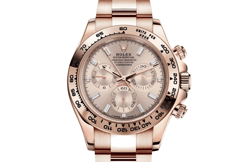 Rolex Cosmograph Daytona | Cosmograph Daytona | Gem-set dial | Sundust Dial | The tachymetric scale | 18 ct Everose gold | Men Watch | Rolex Official Retailer - THE TIME PLACE SG