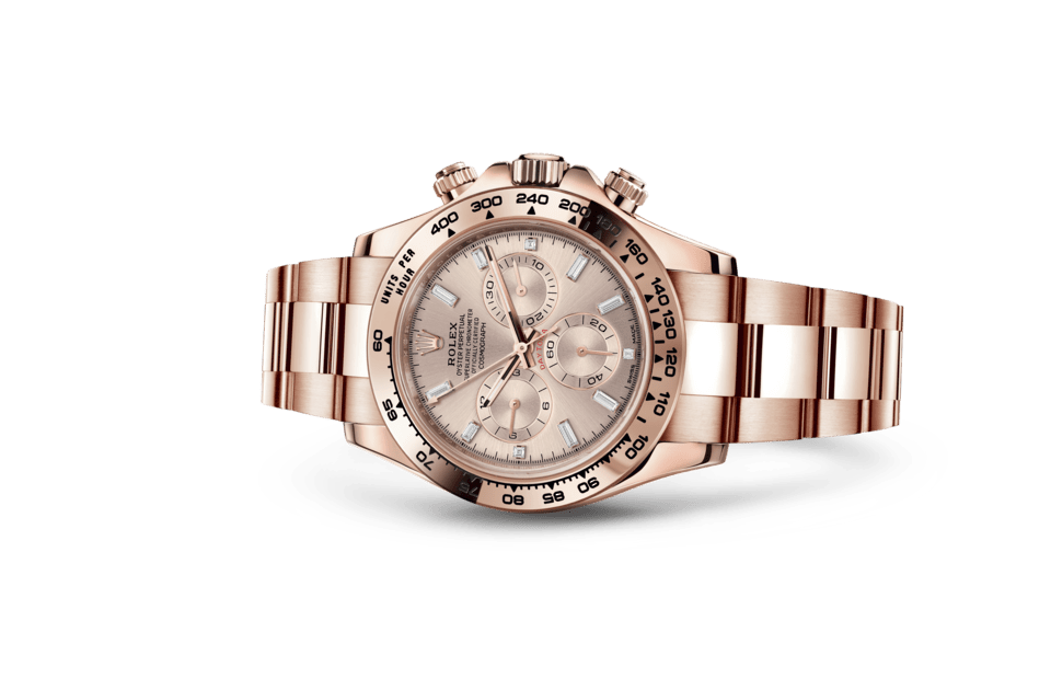 Rolex Cosmograph Daytona | Cosmograph Daytona | Gem-set dial | Sundust Dial | The tachymetric scale | 18 ct Everose gold | Men Watch | Rolex Official Retailer - THE TIME PLACE SG