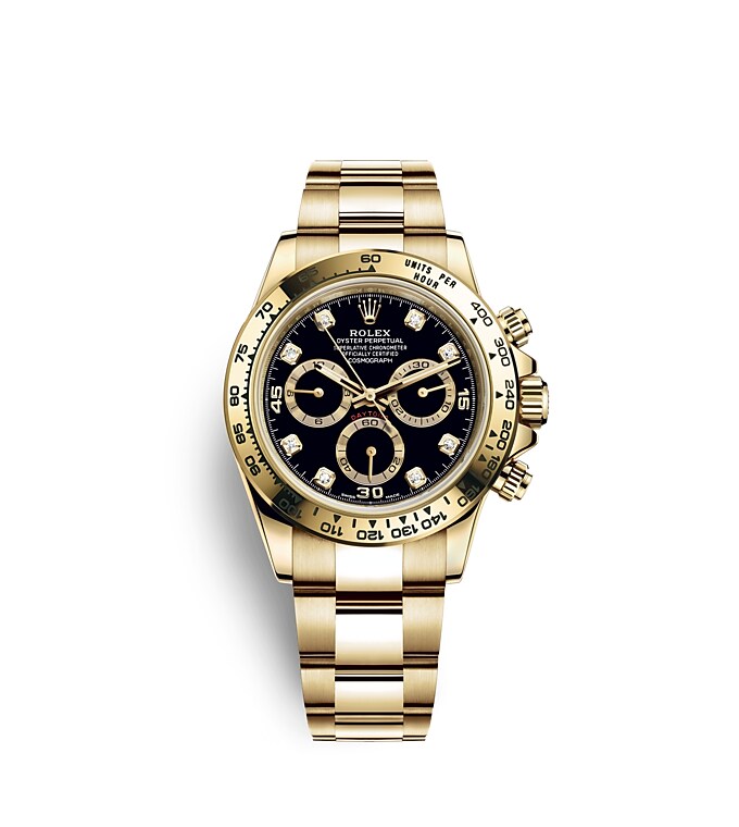 Rolex Cosmograph Daytona | Cosmograph Daytona | Dark dial | Black dial | The tachymetric scale | 18 ct yellow gold | Men Watch | Rolex Official Retailer - THE TIME PLACE SG