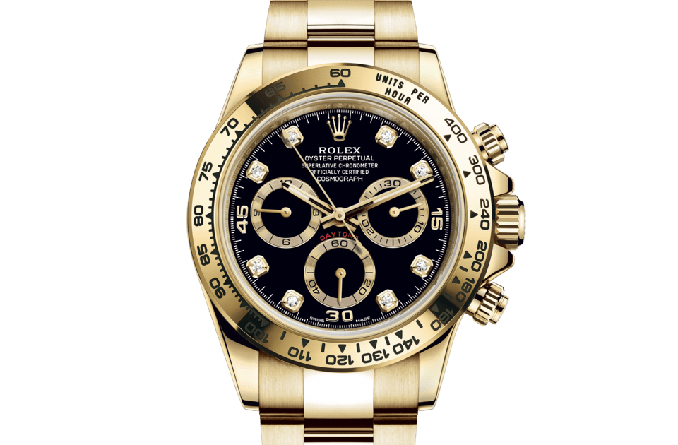 Rolex Cosmograph Daytona | Cosmograph Daytona | Dark dial | Black dial | The tachymetric scale | 18 ct yellow gold | Men Watch | Rolex Official Retailer - THE TIME PLACE SG