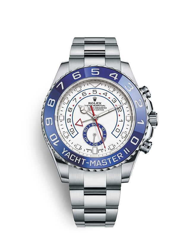 Rolex Yacht-Master | Yacht-Master II | Light dial | Ring Command Bezel | White dial | Oystersteel | Men Watch | Rolex Official Retailer - THE TIME PLACE SG