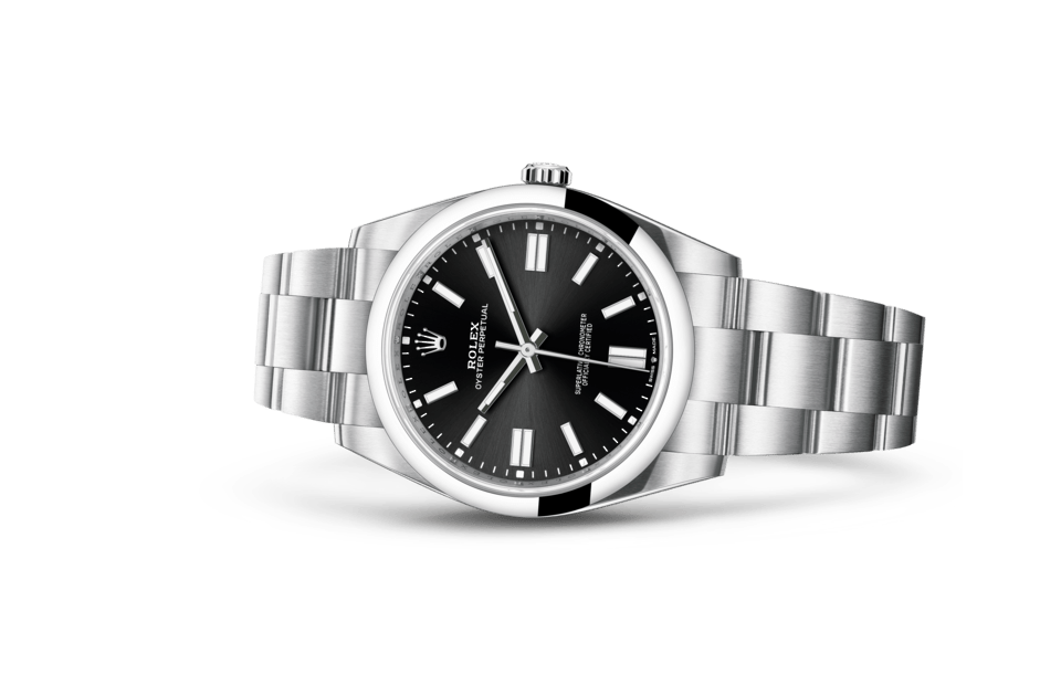 Rolex Oyster Perpetual | Oyster Perpetual 41 | Dark dial | Bright black dial | Oystersteel | The Oyster bracelet | Men Watch | Rolex Official Retailer - THE TIME PLACE SG