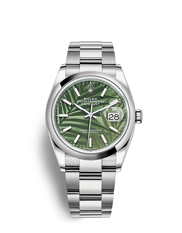 Rolex Datejust | Datejust 36 | Coloured dial | Olive-Green Dial | Oystersteel | The Oyster bracelet | Men Watch | Rolex Official Retailer - THE TIME PLACE SG