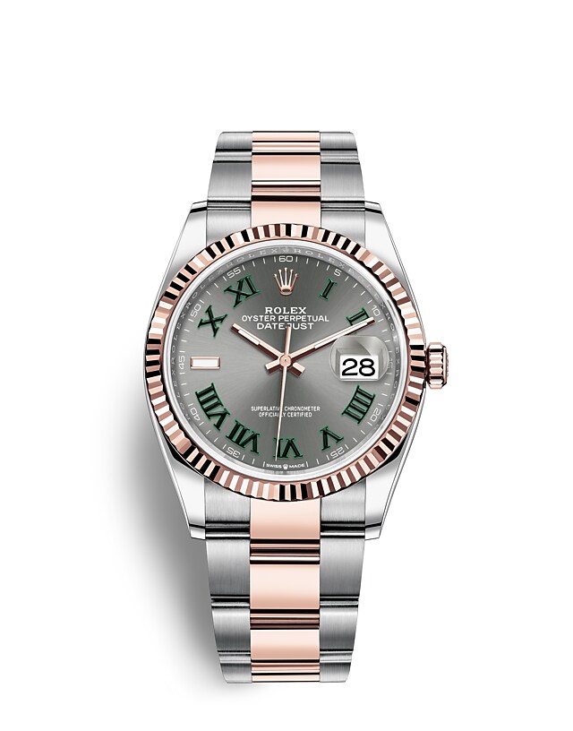 Rolex Datejust | Datejust 36 | Dark dial | Slate Dial | The Fluted Bezel | Everose Rolesor | Men Watch | Rolex Official Retailer - THE TIME PLACE SG