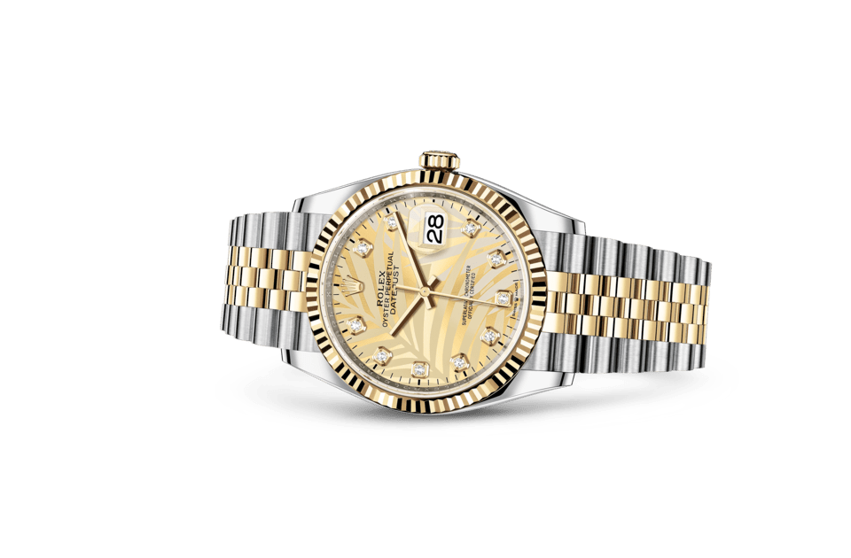 Rolex Datejust | Datejust 36 | Coloured dial | Golden dial | The Fluted Bezel | Yellow Rolesor | Men Watch | Rolex Official Retailer - THE TIME PLACE SG