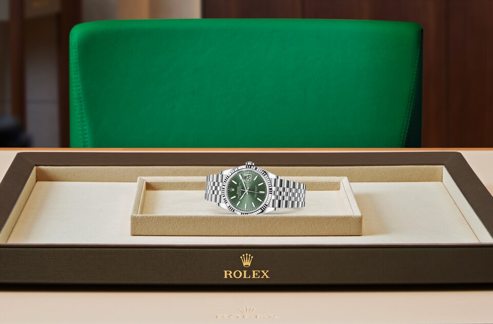 Rolex Datejust | Datejust 36 | Coloured dial | Mint green dial | The Fluted Bezel | White Rolesor | Men Watch | Rolex Official Retailer - THE TIME PLACE SG