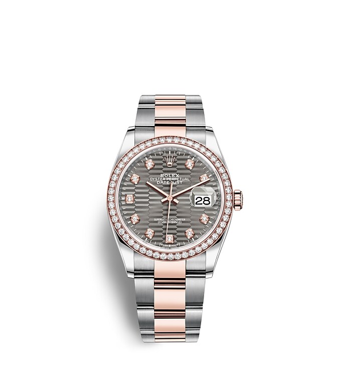 Rolex Datejust | Datejust 36 | Dark dial | Slate Dial | Diamond-Set Bezel | Everose Rolesor | Men Watch | Rolex Official Retailer - THE TIME PLACE SG