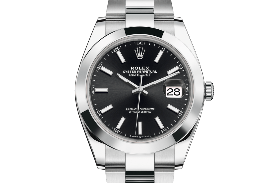 Rolex Datejust | Datejust 41 | Dark dial | Bright black dial | Oystersteel | The Oyster bracelet | Men Watch | Rolex Official Retailer - THE TIME PLACE SG