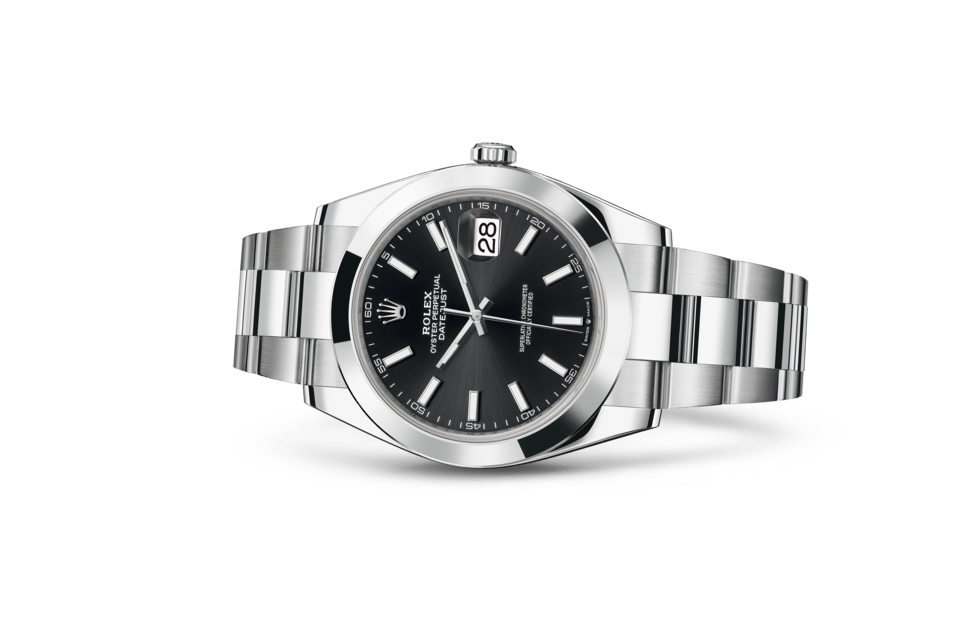Rolex Datejust | Datejust 41 | Dark dial | Bright black dial | Oystersteel | The Oyster bracelet | Men Watch | Rolex Official Retailer - THE TIME PLACE SG