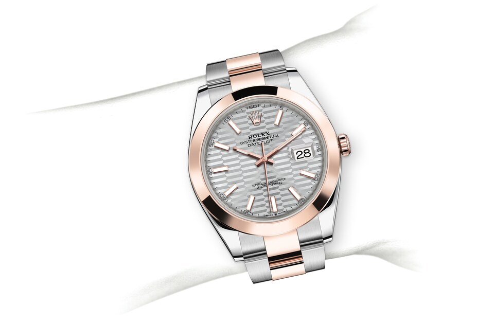 Rolex Datejust | Datejust 41 | Light dial | Silver dial | Everose Rolesor | The Oyster bracelet | Men Watch | Rolex Official Retailer - THE TIME PLACE SG