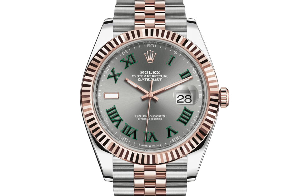 Rolex Datejust | Datejust 41 | Dark dial | Slate Dial | The Fluted Bezel | Everose Rolesor | Men Watch | Rolex Official Retailer - THE TIME PLACE SG