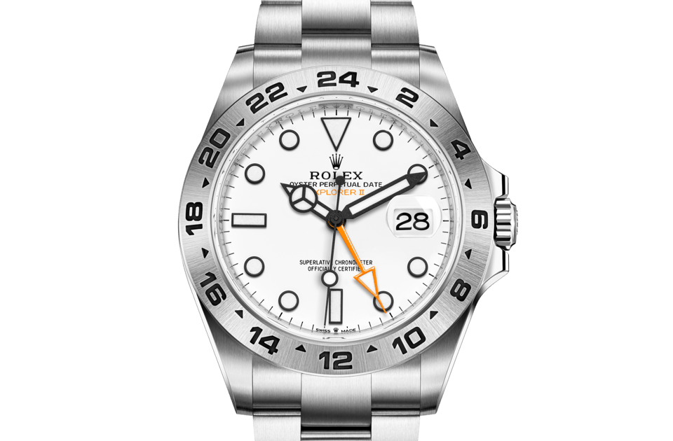 Rolex Explorer | Explorer II | Light dial | 24-Hour Bezel | White dial | Oystersteel | Men Watch | Rolex Official Retailer - THE TIME PLACE SG