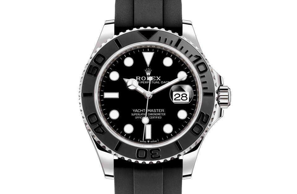 Rolex Yacht-Master | Yacht-Master 42 | Dark dial | Bidirectional Rotatable Bezel | Black dial | 18 ct white gold | Men Watch | Rolex Official Retailer - THE TIME PLACE SG