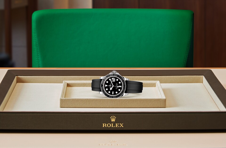 Rolex Yacht-Master | Yacht-Master 42 | Dark dial | Bidirectional Rotatable Bezel | Black dial | 18 ct white gold | Men Watch | Rolex Official Retailer - THE TIME PLACE SG