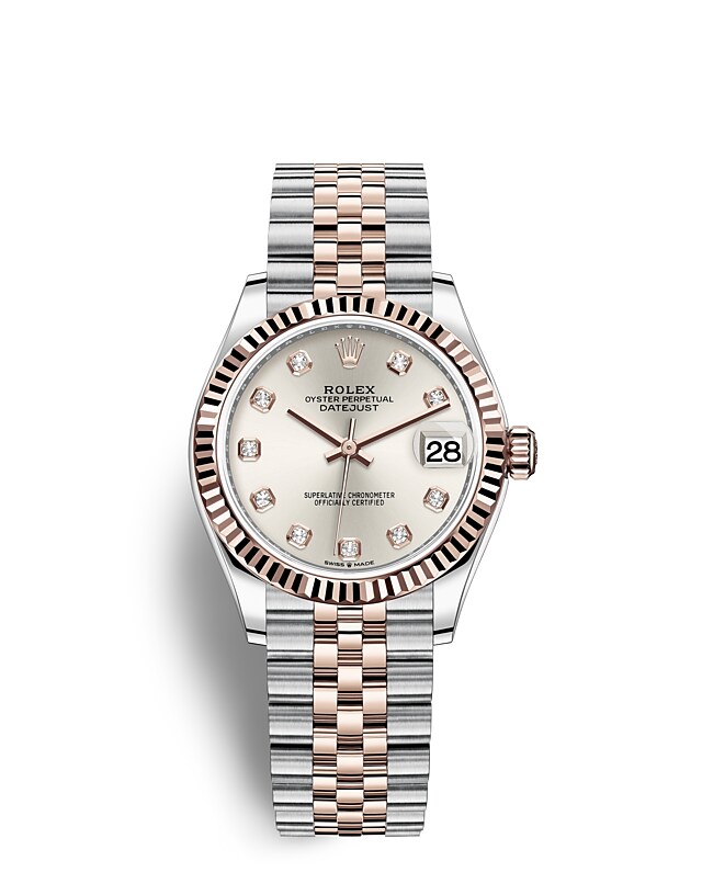 Rolex Datejust | Datejust 31 | Light dial | Silver dial | The Fluted Bezel | Everose Rolesor | Women Watch | Rolex Official Retailer - THE TIME PLACE SG