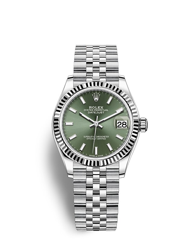 Rolex Datejust | Datejust 31 | Coloured dial | Mint green dial | The Fluted Bezel | White Rolesor | Women Watch | Rolex Official Retailer - THE TIME PLACE SG