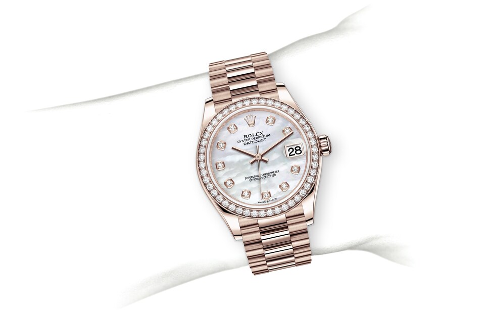 Rolex Datejust | Datejust 31 | Gem-set dial | Mother-of-Pearl Dial | Diamond-Set Bezel | 18 ct Everose gold | Women Watch | Rolex Official Retailer - THE TIME PLACE SG
