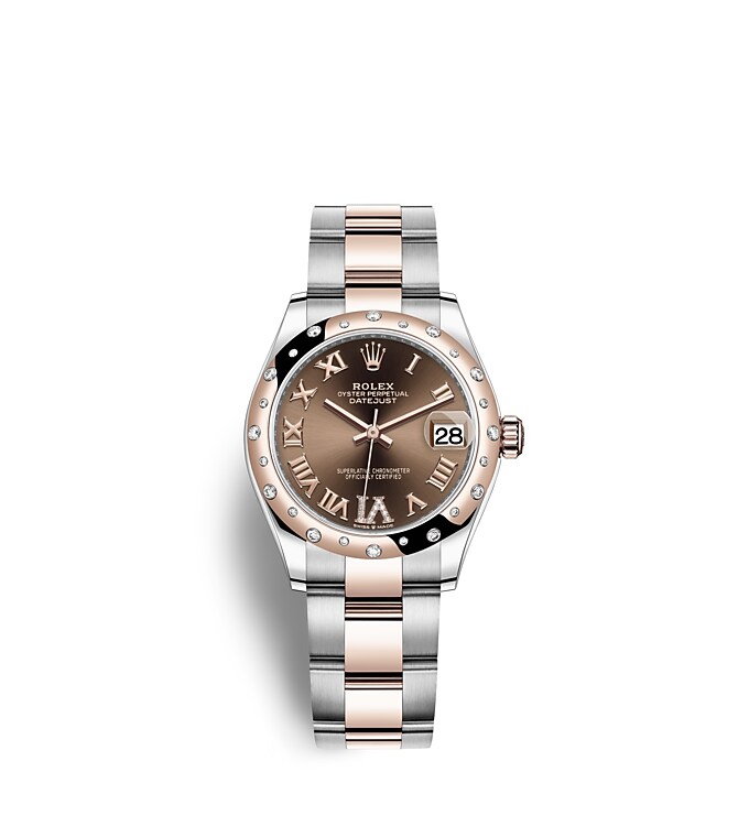 Rolex Datejust | Datejust 31 | Coloured dial | Chocolate Dial | Diamond-Set Bezel | Everose Rolesor | Women Watch | Rolex Official Retailer - THE TIME PLACE SG