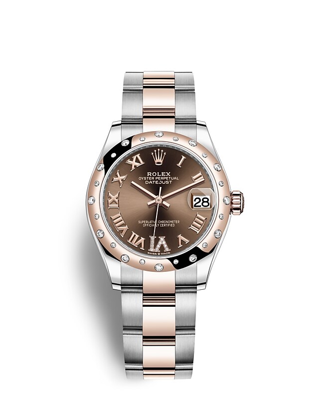 Rolex Datejust | Datejust 31 | Coloured dial | Chocolate Dial | Diamond-Set Bezel | Everose Rolesor | Women Watch | Rolex Official Retailer - THE TIME PLACE SG