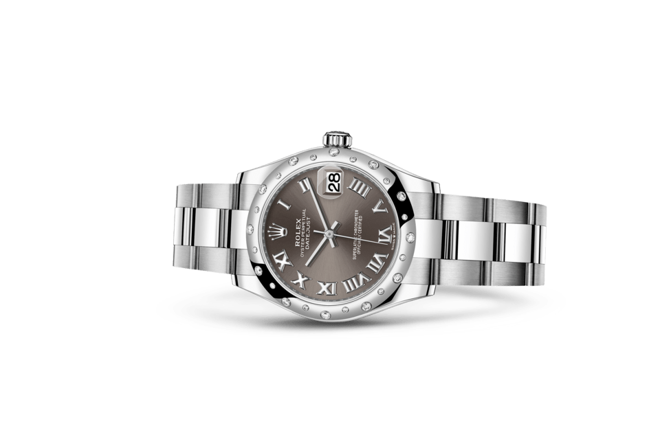 Rolex Datejust | Datejust 31 | Dark dial | Dark Grey Dial | Diamond-Set Bezel | White Rolesor | Women Watch | Rolex Official Retailer - THE TIME PLACE SG