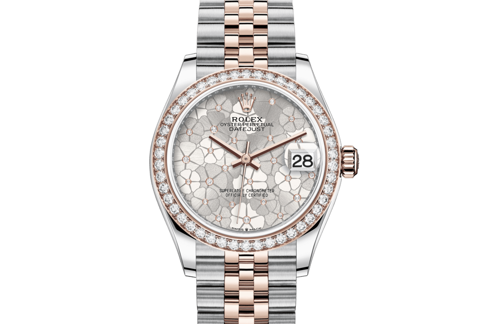 Rolex Datejust | Datejust 31 | Light dial | Silver dial | Diamond-Set Bezel | Everose Rolesor | Women Watch | Rolex Official Retailer - THE TIME PLACE SG