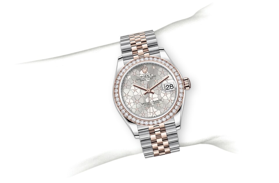 Rolex Datejust | Datejust 31 | Light dial | Silver dial | Diamond-Set Bezel | Everose Rolesor | Women Watch | Rolex Official Retailer - THE TIME PLACE SG