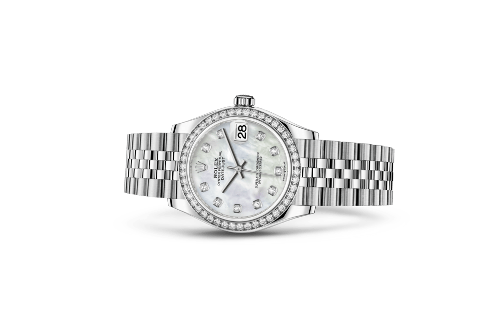 Rolex Datejust | Datejust 31 | Gem-set dial | Mother-of-Pearl Dial | Diamond-Set Bezel | White Rolesor | Women Watch | Rolex Official Retailer - THE TIME PLACE SG