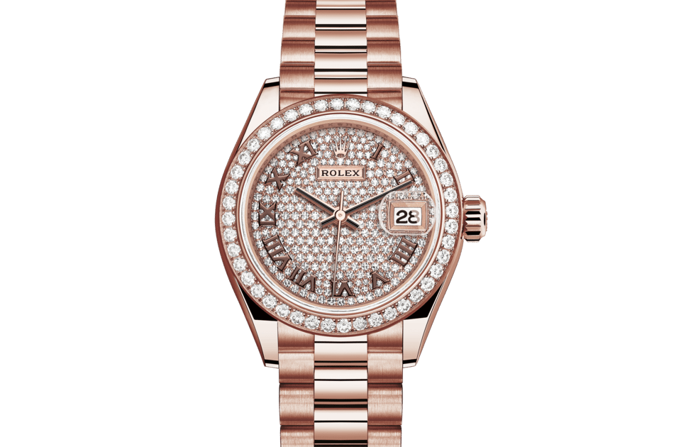 Rolex Lady-Datejust | Lady-Datejust | Diamond paved dial | Diamond-Paved Dial | Diamond-Set Bezel | 18 ct Everose gold | Women Watch | Rolex Official Retailer - THE TIME PLACE SG