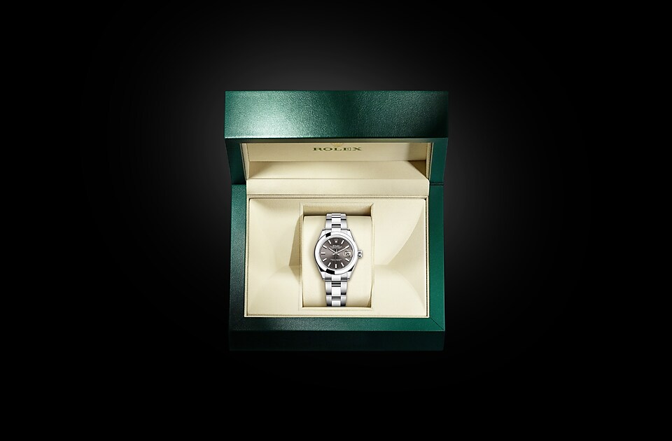 Rolex Lady-Datejust | Lady-Datejust | Dark dial | Dark Grey Dial | Oystersteel | The Oyster bracelet | Women Watch | Rolex Official Retailer - THE TIME PLACE SG