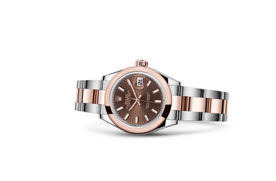 Rolex Lady-Datejust | Lady-Datejust | Coloured dial | Chocolate Dial | Everose Rolesor | The Oyster bracelet | Women Watch | Rolex Official Retailer - THE TIME PLACE SG