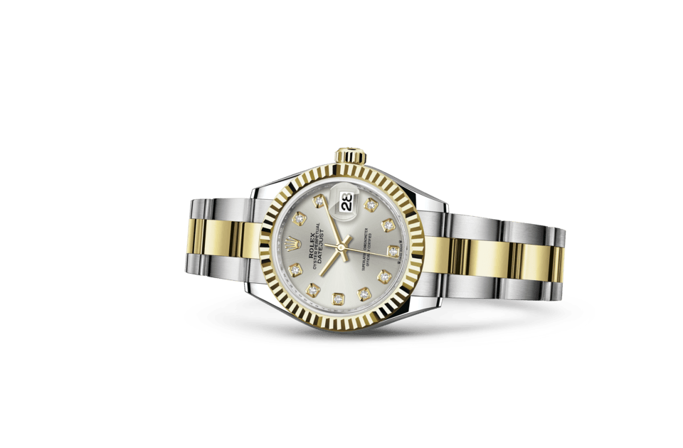 Rolex Lady-Datejust | Lady-Datejust | Gem-set dial | Silver dial | The Fluted Bezel | Yellow Rolesor | Women Watch | Rolex Official Retailer - THE TIME PLACE SG