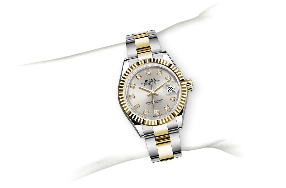 Rolex Lady-Datejust | Lady-Datejust | Gem-set dial | Silver dial | The Fluted Bezel | Yellow Rolesor | Women Watch | Rolex Official Retailer - THE TIME PLACE SG