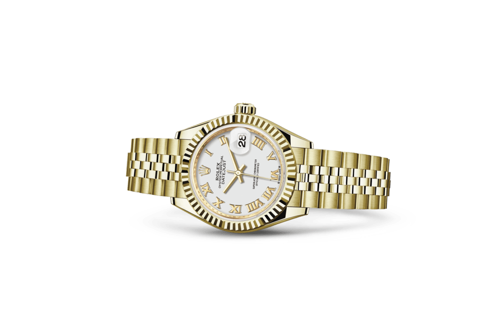 Rolex Lady-Datejust | Lady-Datejust | Light dial | White dial | The Fluted Bezel | 18 ct yellow gold | Women Watch | Rolex Official Retailer - THE TIME PLACE SG