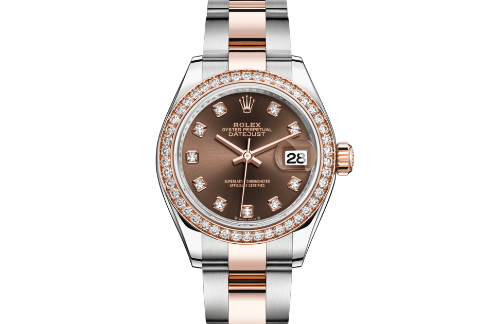 Rolex Lady-Datejust | Lady-Datejust | Coloured dial | Chocolate Dial | Diamond-Set Bezel | Everose Rolesor | Women Watch | Rolex Official Retailer - THE TIME PLACE SG