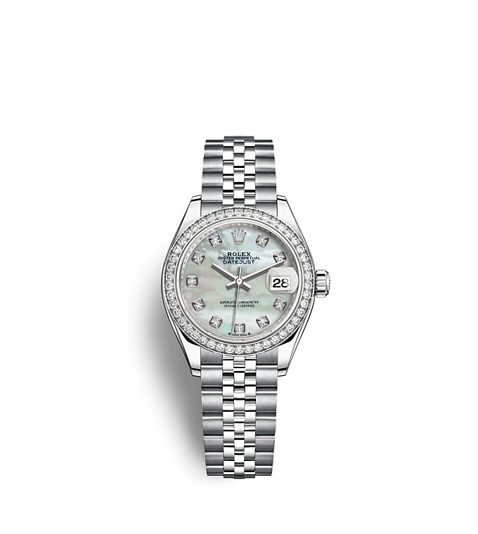 Rolex Lady-Datejust | Lady-Datejust | Light dial | Mother-of-Pearl Dial | Diamond-Set Bezel | White Rolesor | Women Watch | Rolex Official Retailer - THE TIME PLACE SG