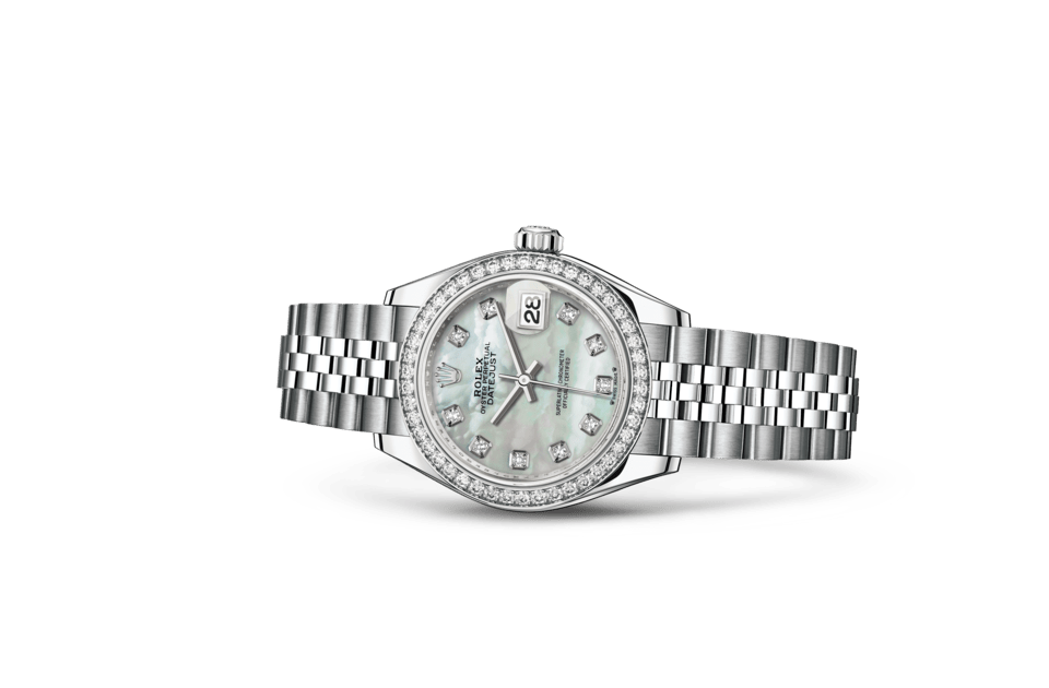 Rolex Lady-Datejust | Lady-Datejust | Gem-set dial | Mother-of-Pearl Dial | Diamond-Set Bezel | White Rolesor | Women Watch | Rolex Official Retailer - THE TIME PLACE SG
