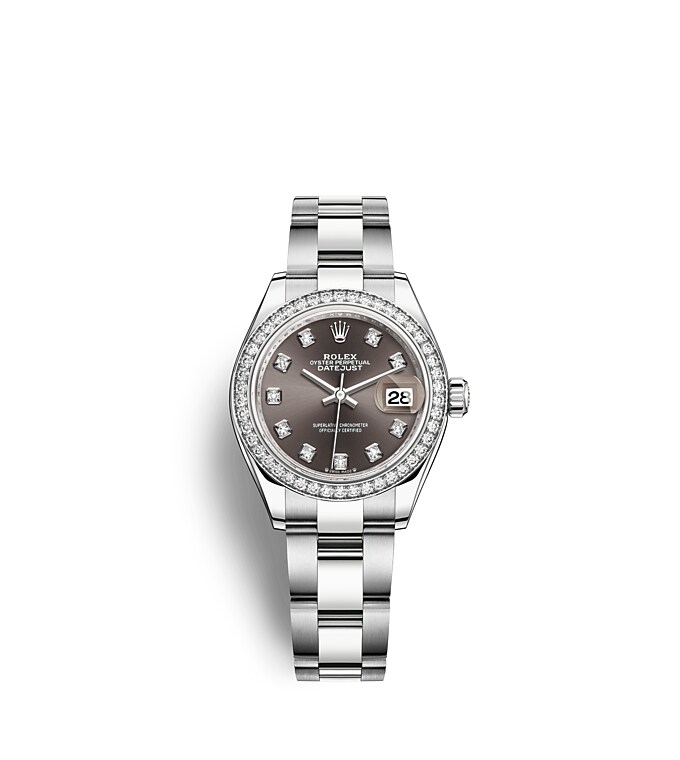 Rolex Lady-Datejust | Lady-Datejust | Dark dial | Dark Grey Dial | Diamond-Set Bezel | White Rolesor | Women Watch | Rolex Official Retailer - THE TIME PLACE SG