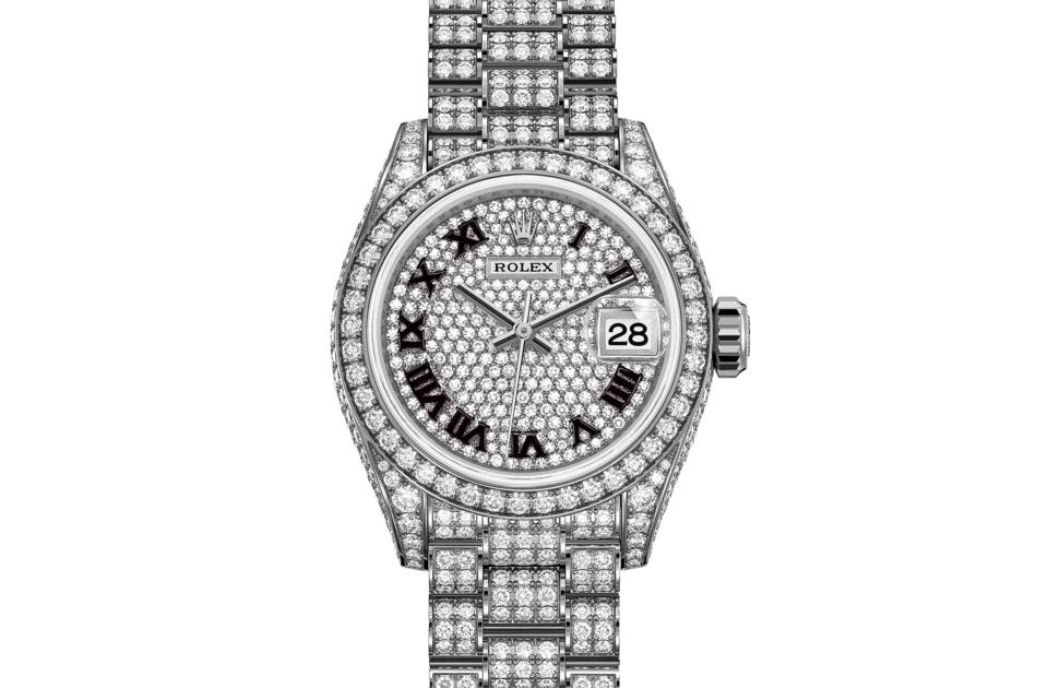 Rolex Lady-Datejust | Lady-Datejust | Gem-set dial | Diamond-Paved Dial | Diamond-Set Bezel | 18 ct white gold | Women Watch | Rolex Official Retailer - THE TIME PLACE SG