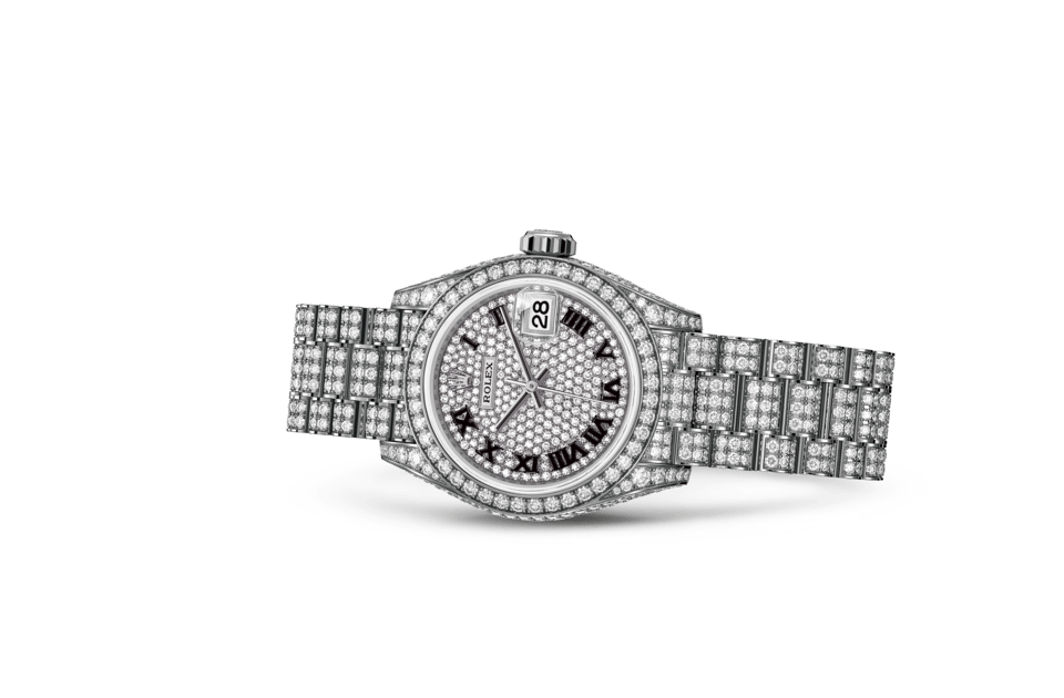 Rolex Lady-Datejust | Lady-Datejust | Diamond paved dial | Diamond-Paved Dial | Diamond-Set Bezel | 18 ct white gold | Women Watch | Rolex Official Retailer - THE TIME PLACE SG