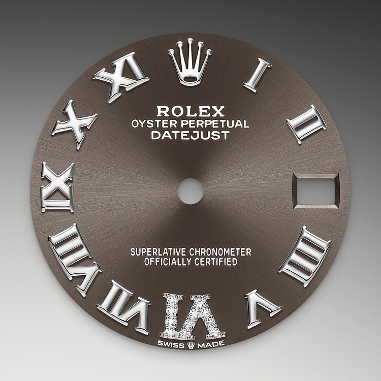 Rolex Datejust | Datejust 31 | Gem-set dial | Dark Grey Dial | Diamond-set bezel | White Rolesor | Women Watch | Rolex Official Retailer - THE TIME PLACE SG