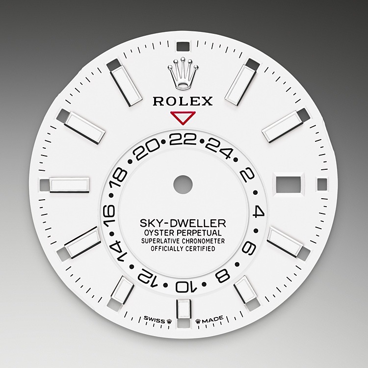 Rolex Sky-Dweller | Sky-Dweller | Light dial | Intense white dial | The Fluted Bezel | White Rolesor | Men Watch | Rolex Official Retailer - THE TIME PLACE SG