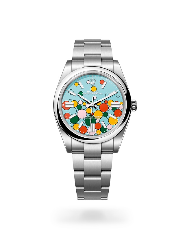 Rolex Oyster Perpetual | Oyster Perpetual 41 | Coloured dial | Turquoise blue dial | Oystersteel | The Oyster bracelet | Men Watch | Rolex Official Retailer - THE TIME PLACE SG